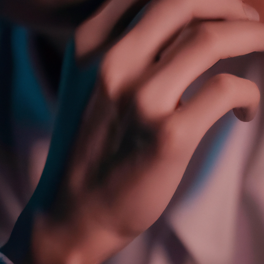 Mano suave hacia la mandíbula para gestual sutil